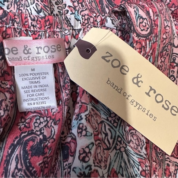 NWT Zoe & Rose Band of Gypsies Open Back Tank Top Ivory/Coral Size Medium $34 - Picture 6 of 8